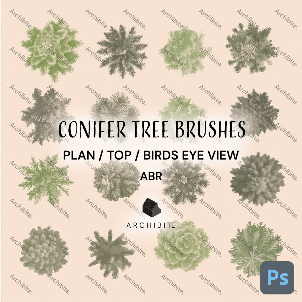 Photoshop Brushes Conifer Trees Plan