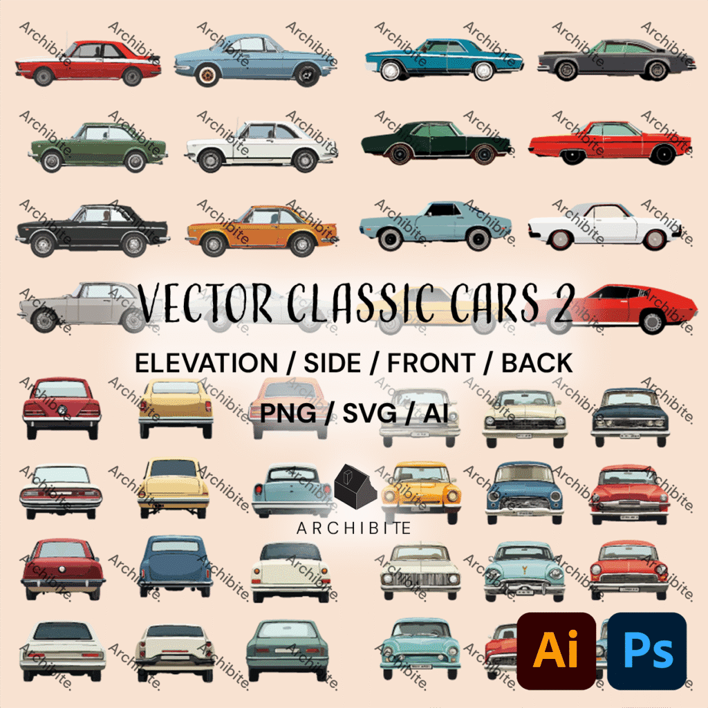 Vector Elevation Classic Cars 2