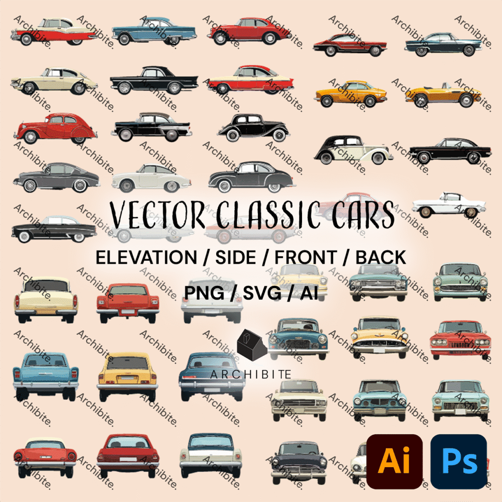 Vector Elevation Classic Cars