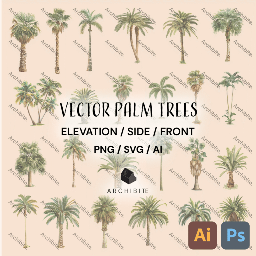 Vector Palm Trees Elevation