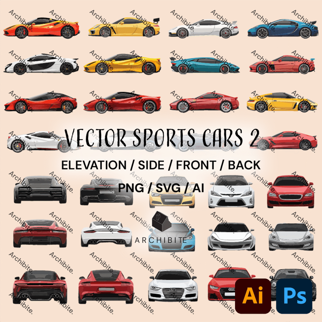 Vector Elevation Sports Cars 2