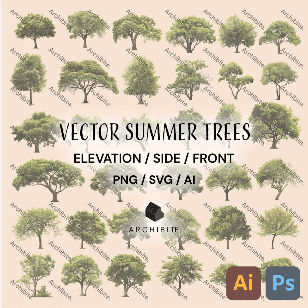 Vector Summer Trees Elevation
