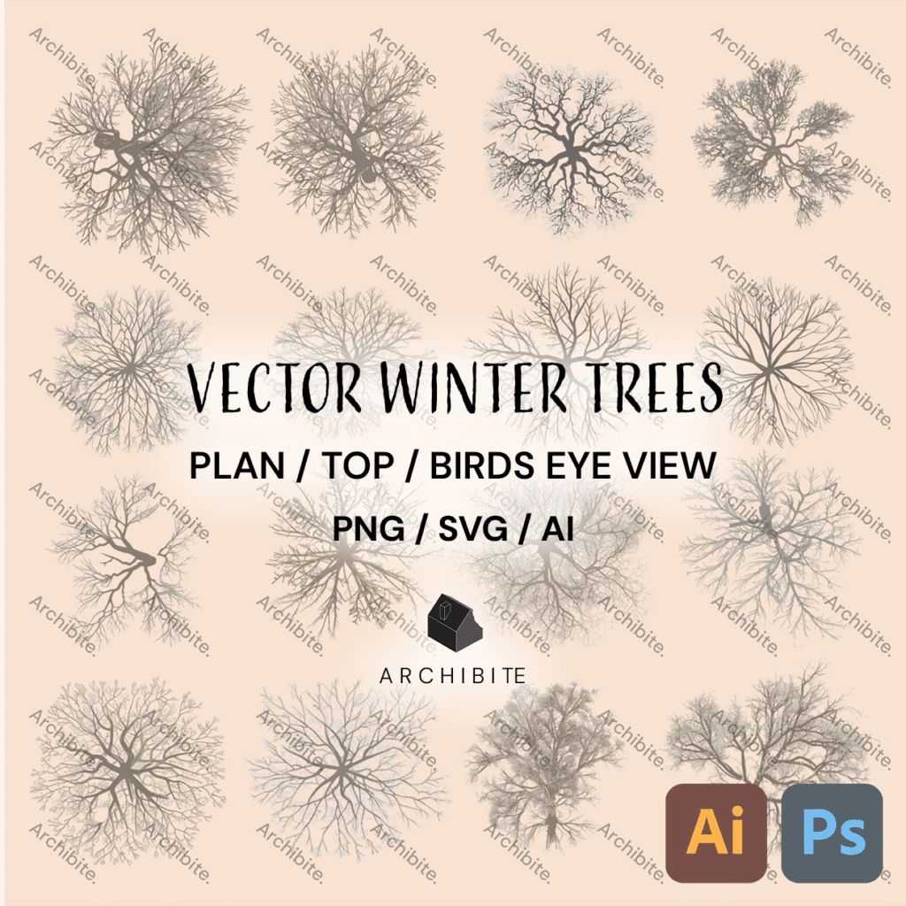 Vector Winter Trees Plan
