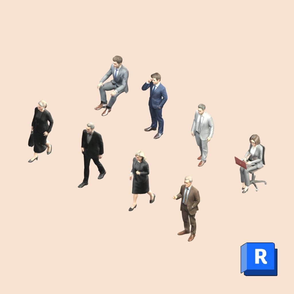 Revit Entourage Business People Textured