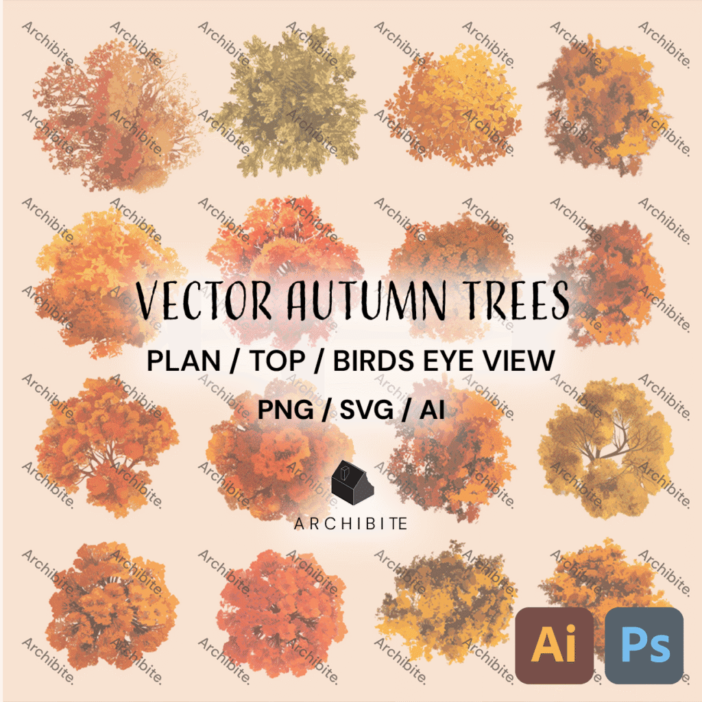 Vector Autumn Trees Plan
