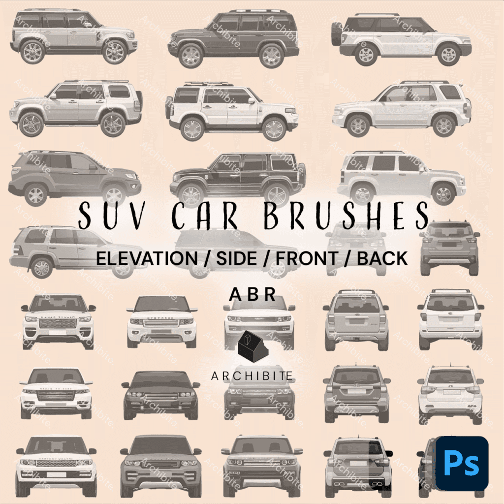 Photoshop Brushes SUV Cars Elevation