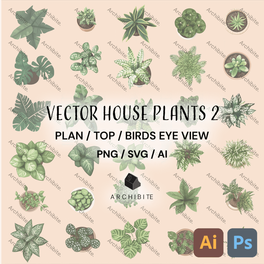 Vector House Plants Plan 2
