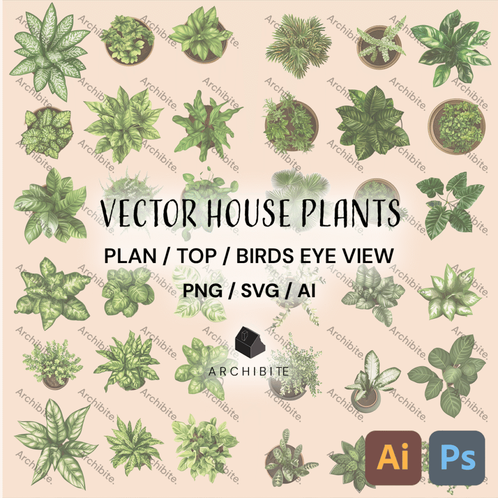 Vector House Plants Plan