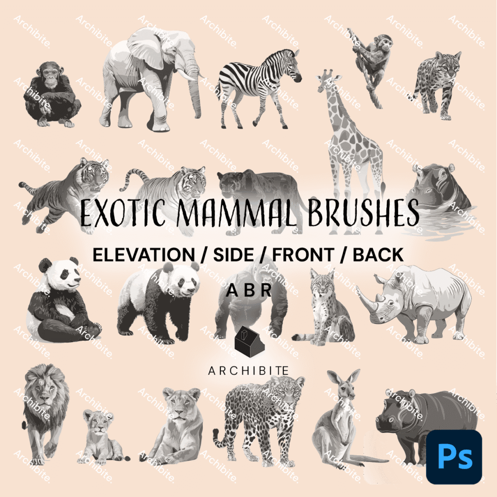 Photoshop Brushes Exotic Mammals Elevation