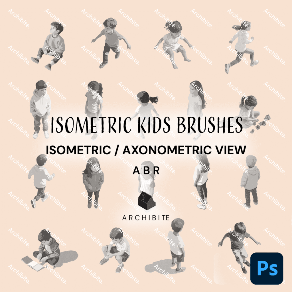 Photoshop Brushes Isometric Kids