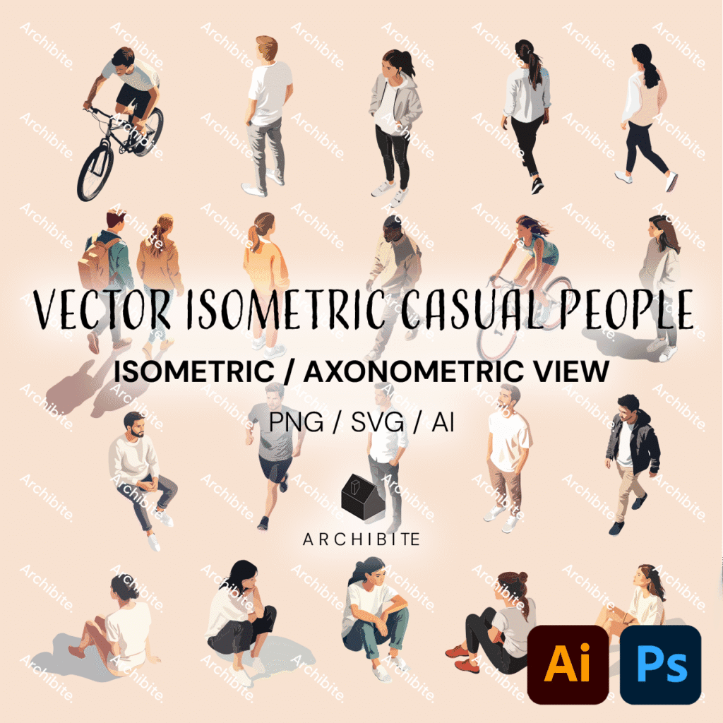 Vector Isometric Casual People