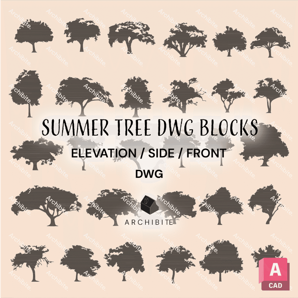 DWG Summer Trees Elevation