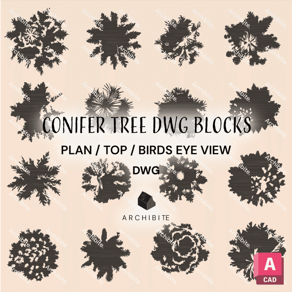 DWG Conifer Trees Plan